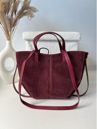 Skórzana Torebka Zamszowa...