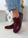 Lekkie damskie trampki barefoot Evett Linea bordowe - zdrowe stopy, naturalne materiały