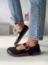 Baleriny barefoot Evett Serenza czarne - naturalna skóra licowa, polska produkcja