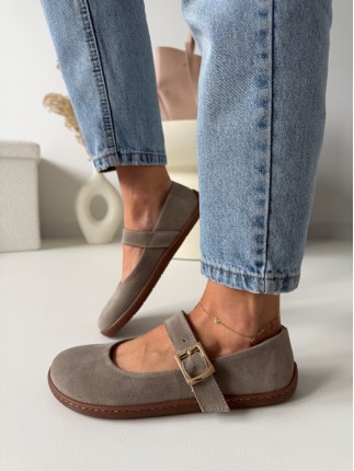 baleriny barefoot Evett Serenza - skóra naturalna, widok z boku