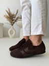 Sneakersy vintage damskie Evett nera czekolada - polska produkcja, skóra naturalna