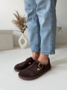 Wygodne półbuty damskie barefoot czekoladowe Evett Noli, kolekcja jesień, Polska produkcja, skóra naturalna